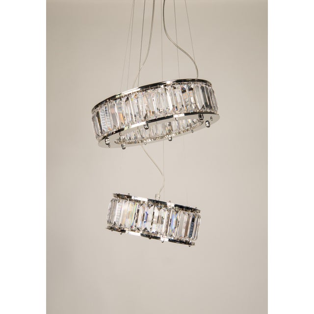 Nickel-Plated Brass and Precision-Cut Austrian Crystal Chandelier by ZAVADSKI For Sale - Image 4 of 4