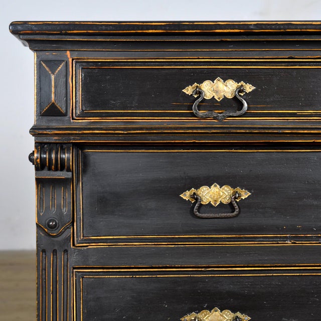 Black Chest of Drawers, 1900 For Sale - Image 12 of 15