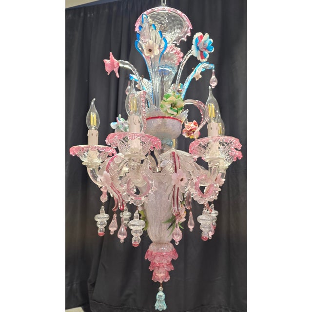 1930s Vintage Murano Glass Chandelier, 1930s For Sale - Image 5 of 18