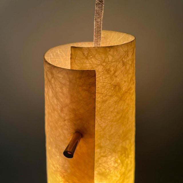 Vintage Pendant Light with Fiberglass Lampshade, 1960s For Sale - Image 4 of 8