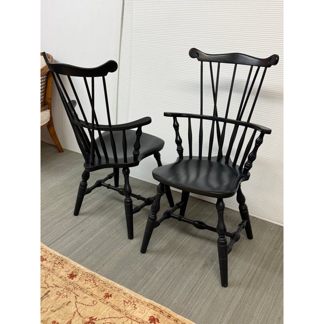 Nichols & Stone Vintage Tall-Back Windsor Armchairs, Pair For Sale In San Francisco - Image 6 of 12