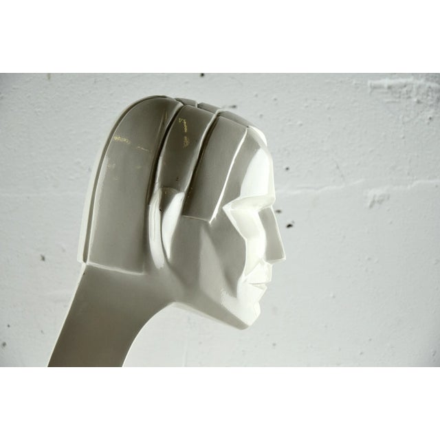 White Art Deco Sculpture Bust For Sale - Image 8 of 12