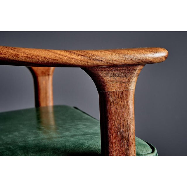 Highback Lounge Chair in Teak and Green Leather from Arne Hovmand-Olsen, 1960s For Sale - Image 13 of 15