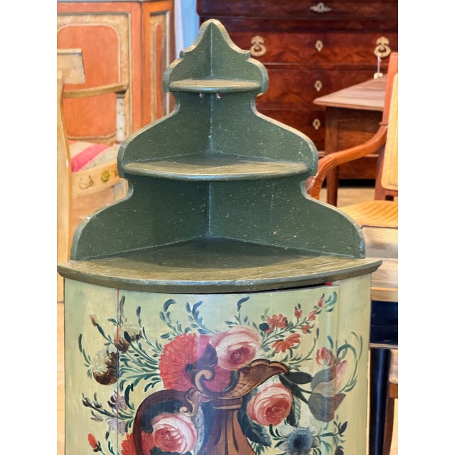 19th Century Pair of 19th Century Painted Corner Cupboards For Sale - Image 5 of 10