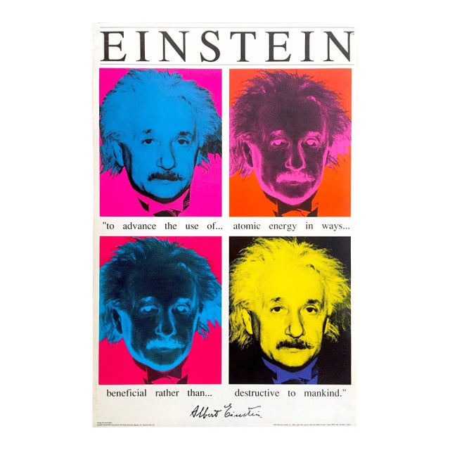 Vintage 1991 Albert Einstein " Faces " Collector's Pop Art Poster Print For Sale