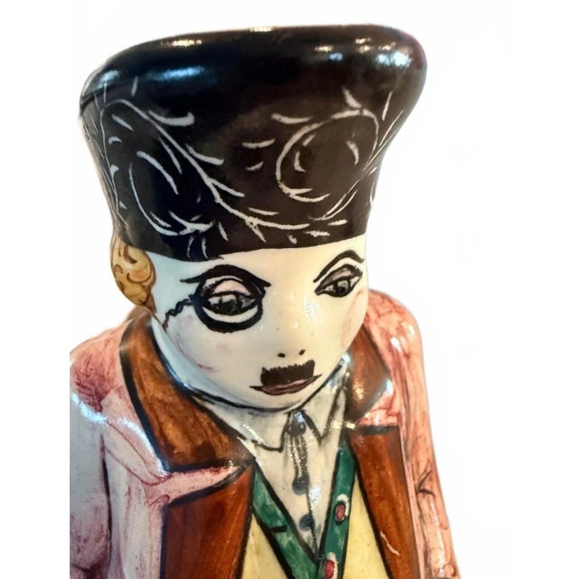 1990s Vintage Portuguese Faianças Santana Toby-Style Character Pitcher For Sale - Image 5 of 11