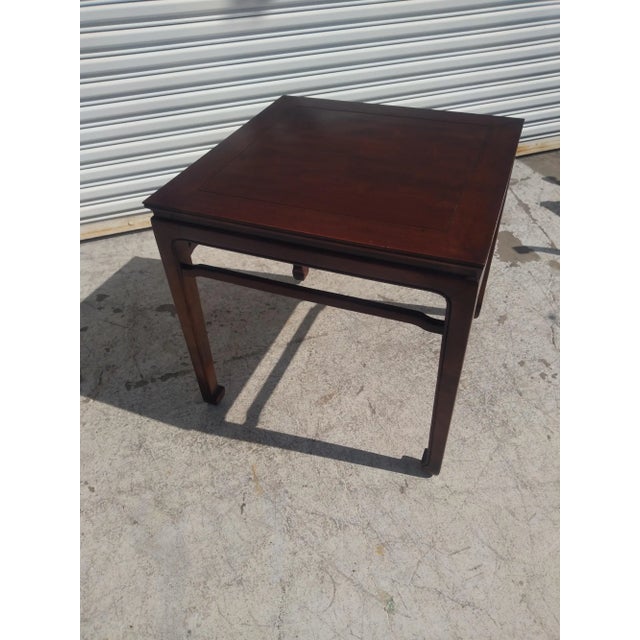 Asian Henredon Walnut Ming Style Side Table For Sale - Image 3 of 7