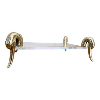 Vintage Lancelle Dallas Brass and Lucite/Acrylic Swan Tray For Sale
