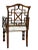 Wood Antique George III Chinese Chippendale Armchair in Thibaut for Scalamandre For Sale - Image 7 of 8