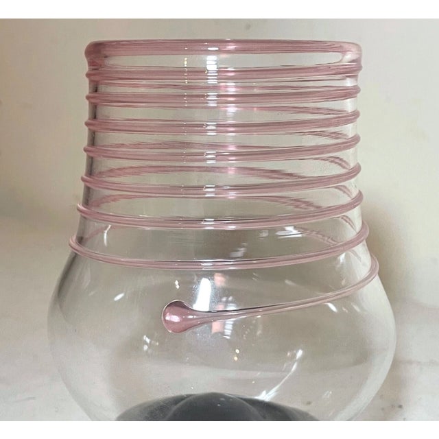 Glass Vintage Hand Blown Studio Art Glass 5th Street Glass Ltd. Wine Glass Goblet Cup For Sale - Image 7 of 7