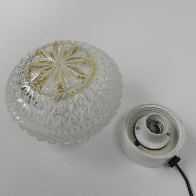 Vintage Ceiling Lamp with Glass Shade, 1960s For Sale - Image 3 of 12