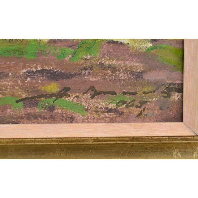 Alfejs Bromults, Apple Tree Blooming, 1969, Oil on Cardboard For Sale - Image 3 of 6