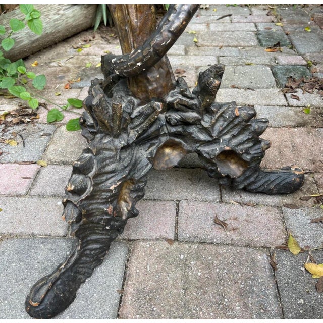 19th Century Venetian Gilded, Carved Wood Grotto Style Table For Sale - Image 4 of 10