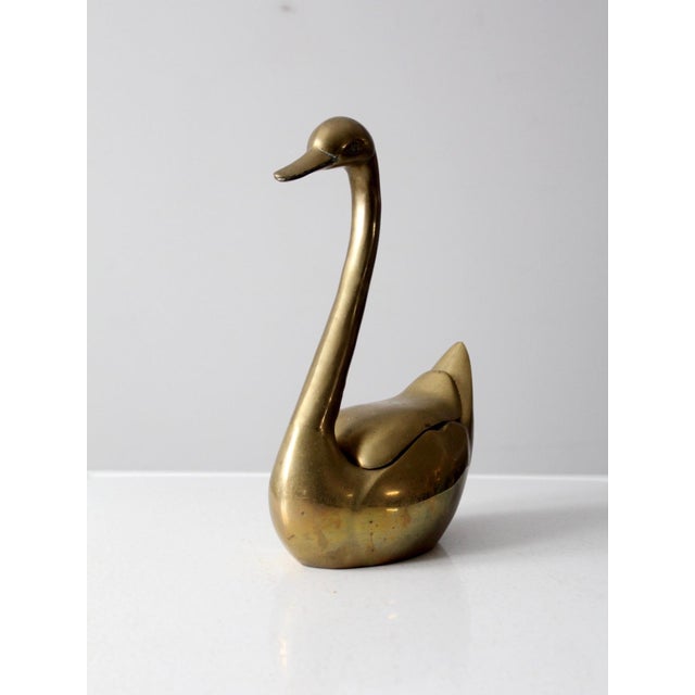 Brass Mid Century Brass Swan Box For Sale - Image 8 of 12