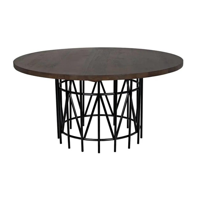 Mid-Century Modern Silberman Dining Table, Dark Walnut W/Black Iron Base For Sale - Image 3 of 4