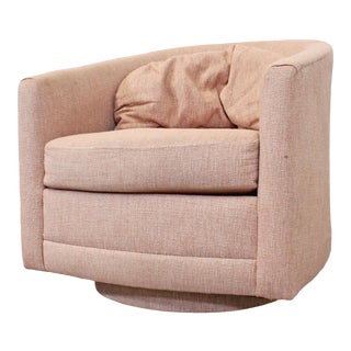 Mid-Century Modern Milo Baughman Style Precedent Swivel Club Chair For Sale