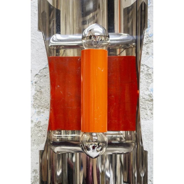 Space Age Wall Light in Steel and Lacquered Metal from by Luci Italia, Italy, 1960s For Sale - Image 3 of 5