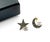 Contemporary Chanel Super Rare Star Moon Black Crystal CC Small Piercing Earrings ,2 Pieces For Sale - Image 3 of 4