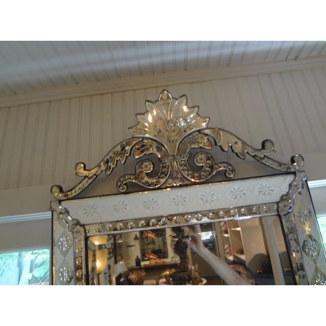 1940s Venetian Mirror With Geometric Design For Sale In Houston - Image 6 of 13
