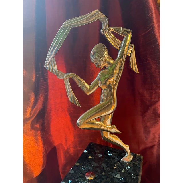 Janlé, Nude Figurative Composition, 1920s, Bronze, Chrome Plating & Granite For Sale - Image 9 of 15