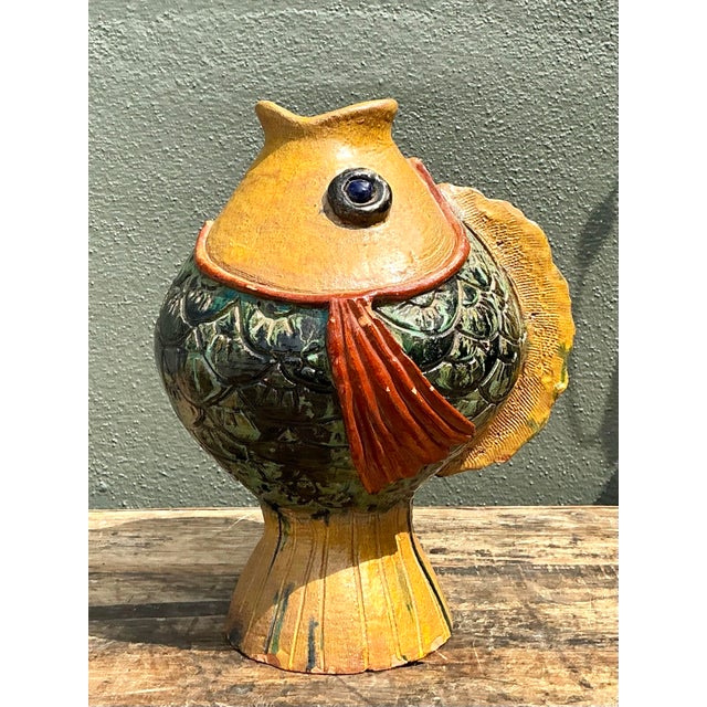 Vintage Italian Glazed Ceramic Fish For Sale - Image 11 of 12