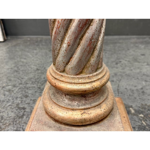 Vintage Neoclassical Style Carved Wood Pedestal For Sale - Image 10 of 12