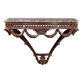 Louis XVI Period Marble Topped French Neoclassical Console Table, Late 18th Century For Sale
