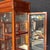 Chinoiserie Lighted Asian- Or Chinoiserie- Style Display Cabinet With Geometric Shelves For Sale - Image 3 of 5