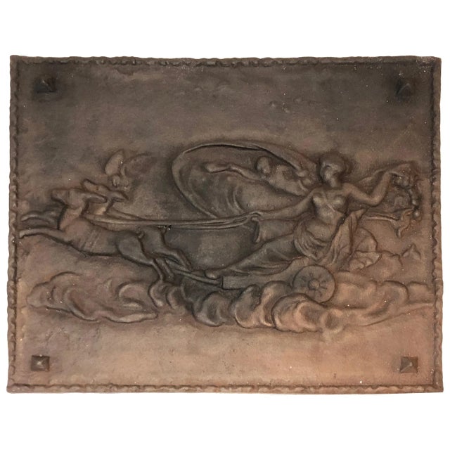 Romantic Scene Cast Iron Fireback, French, circa 1950 For Sale - Image 9 of 9