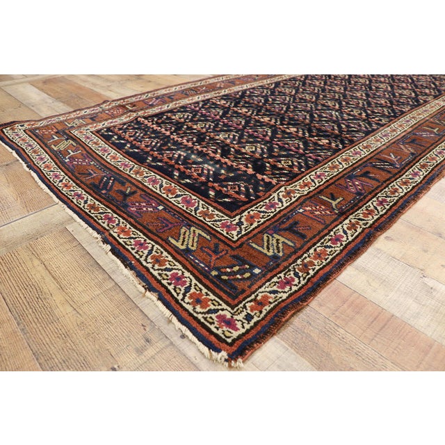 Navy Blue Late 19th Century Caucasian Shirvan Rug Runner, 03'07 X 13'02 For Sale - Image 8 of 12