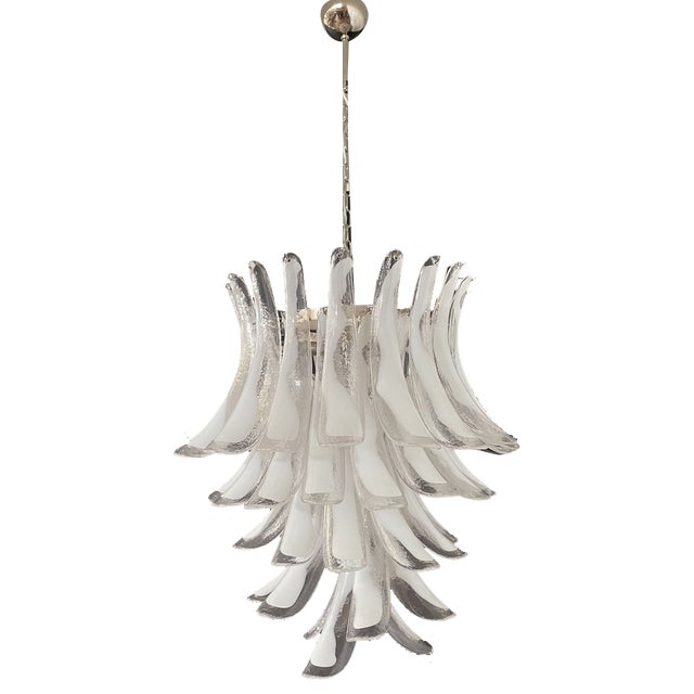 Vintage Italian Murano Chandelier in the style of Mazzega, 1990s For Sale