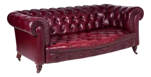 Chesterfield Victorian Burgundy Leather Sofa
