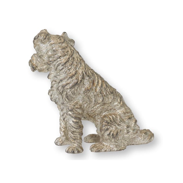 Silver Plated Wirehaired Terrier Figure, England For Sale - Image 4 of 4