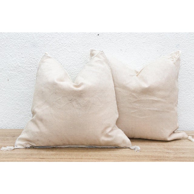 Textile Pair of Large Silk Pearl Plaster Pillows For Sale - Image 7 of 8