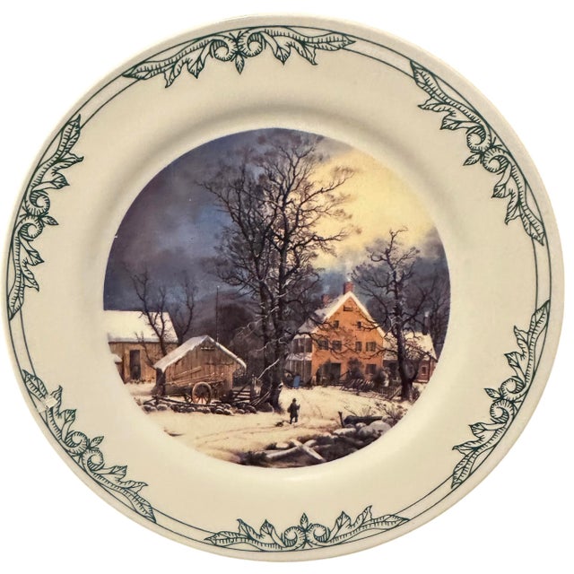Vintage Currier and Ives Winter Scenes of the City of New York Plates - a Set of 4. These decorative plates feature...
