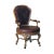 Dark Wellington Cottage Finished Swivel Game Chair Old Attic Leather Upholstery Brass Casters