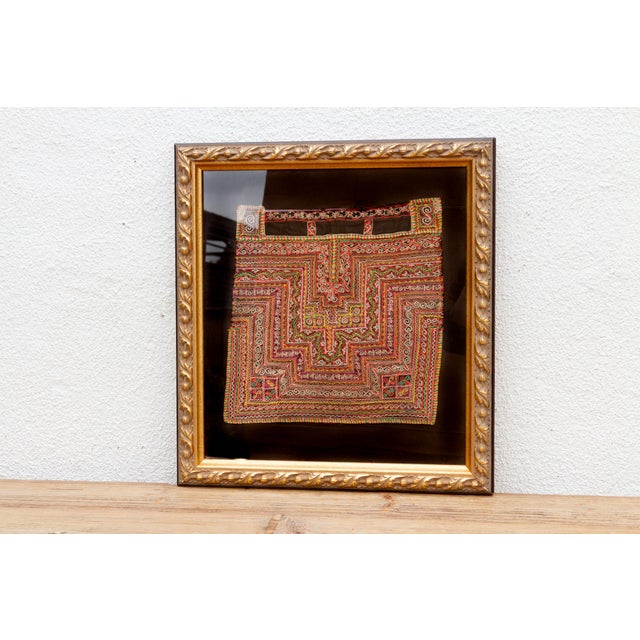 Antique Hmong Baby Carrier Framed Textile For Sale - Image 4 of 10