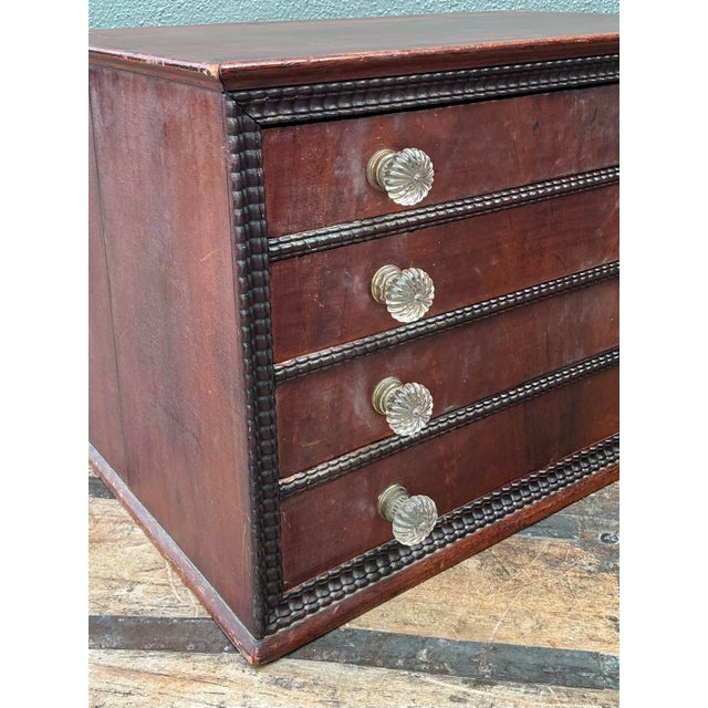 Vintage Bead Trim Table Top Chest of Drawers For Sale - Image 4 of 12