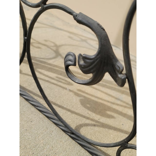 Vintage Three Panel Black Fireplace Screen Black Iron and Scrolled For Sale - Image 12 of 12