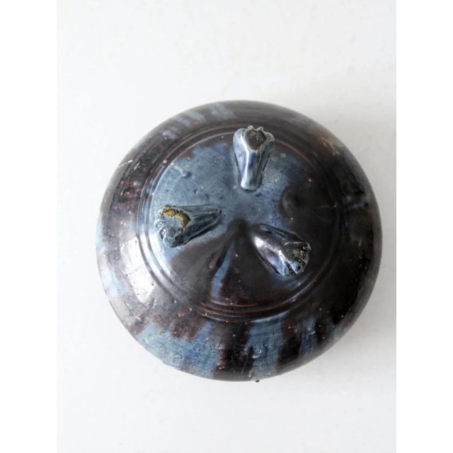 Ceramic Antique Three Footed Bowl Vase For Sale - Image 7 of 9
