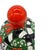 A striking vintage lidded art pottery vessel dating to the 1970s, featuring exuberant hand-painted decoration with...