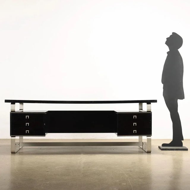 Vintage Writing Desk in Exotic Wood & Aluminium, Italy, 1970s For Sale - Image 11 of 11