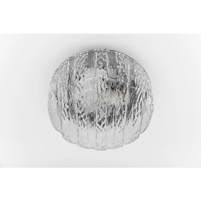 Mid-Century Modern German Round Glass Flush Mount, 1960s For Sale - Image 3 of 9