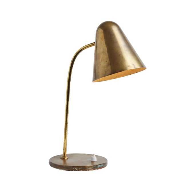 1950s Brass Table Lamp Attributed to Jacques Biny For Sale - Image 13 of 13