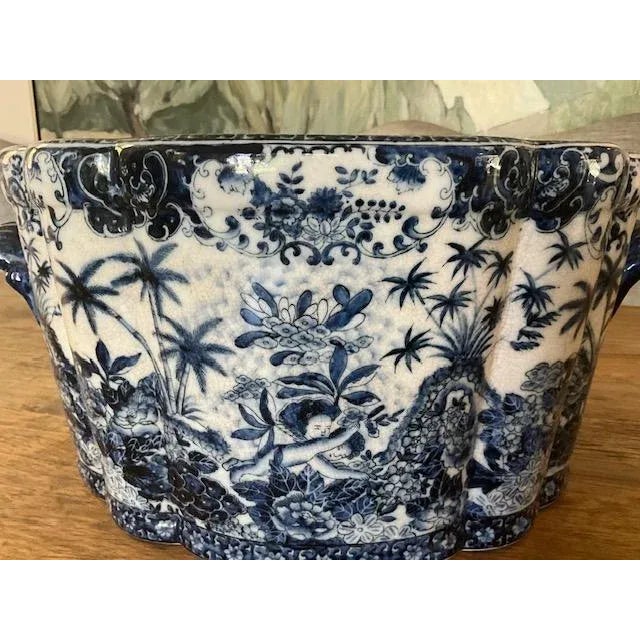 20th Century Chinese Blue and White Footbath For Sale - Image 9 of 9