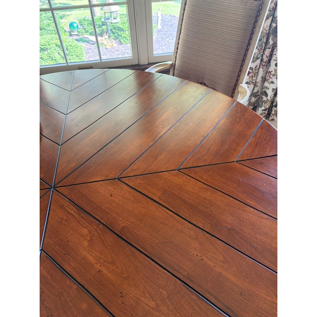 Town & Country 60" Diameter Centre Table by Century Furniture With 22" Lazy Susan 1990s For Sale - Image 9 of 12