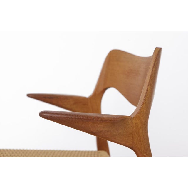 Mid-Century Modern Danish Model 55 Armchair in Teak by Niels Otto (N. O.) Møller for J. L. Møllers, 1950s For Sale - Image 4 of 10