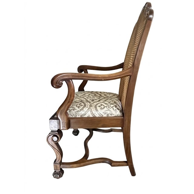 Early 20th Century Pair of Vintage Early 20th Century Louis XV Style Walnut Cane-Back Accent Chairs For Sale - Image 5 of 18