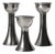 Mid-Century Modern Silver Aluminum Candleholders, 1960, Set of 3 For Sale