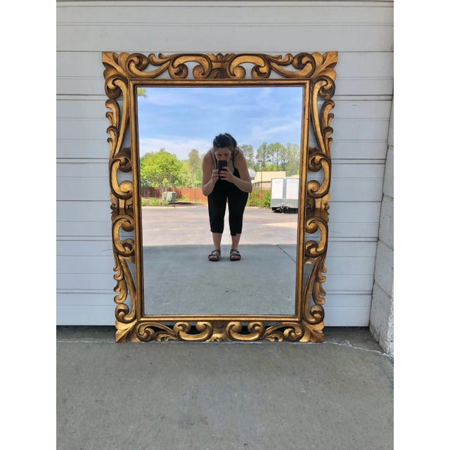 Mid 20th Century Mid 20th Century Italian Florentine Gold Mirror For Sale - Image 5 of 5